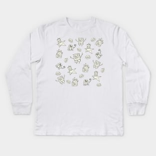 Doodle Bob Pattern Kids Long Sleeve T-Shirt